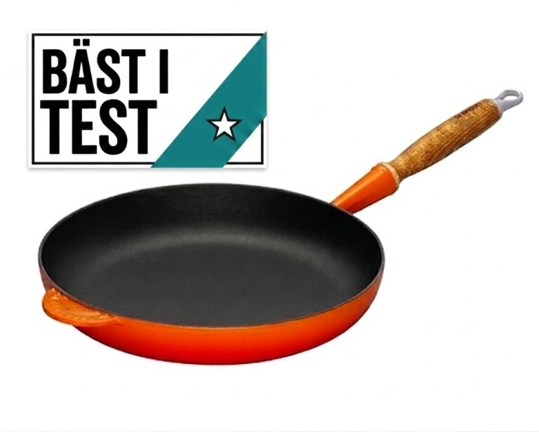 Le-Creuset-Gjutjarnspanna-28-cm-orange bäst i test